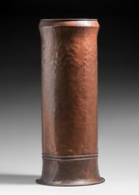 Fred Brosi Ye Olde Copper Shoppe Hammered Copper Warty Umbrella Stand c1915