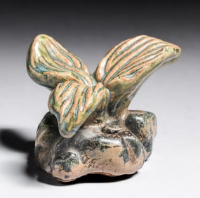 Fulper Pottery Flared Leaf Flower Frog c1920