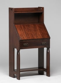 Grand Rapids Heart Cutout Dropfront Desk c1905