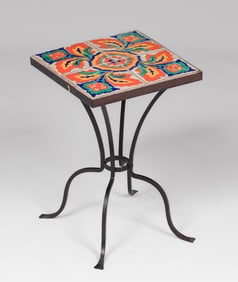 D&M Tile - Los Angeles Spanish Revival Iron Side Table c1920s