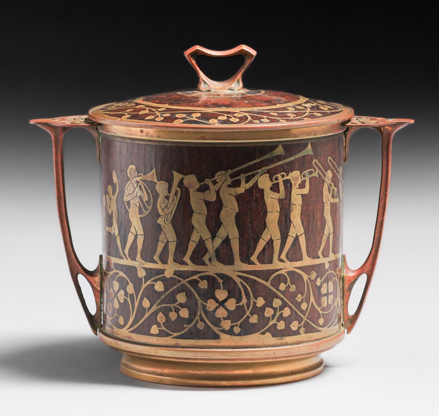 Erhard & Sohne - German Arts & Crafts Mahogany & Brass Ice Bucket c1905 (1 of 5)