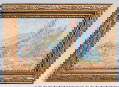 California Painting of Carmel Mission c1910