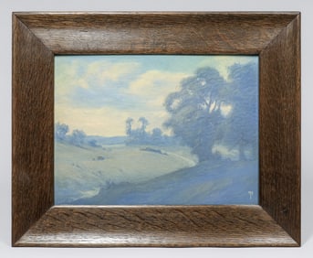 Rookwood Pottery Frederick Rothenbusch Scenic Plaque "Rolling Hills" 1914