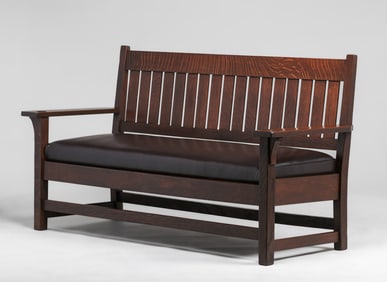 Gustav Stickley #219 Bench Settle c1910