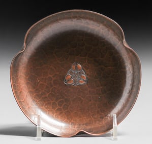 Early Roycroft Hammered Copper Small Tray c1915