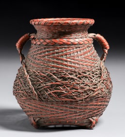 Antique Japanese Ikebana Basket c1900