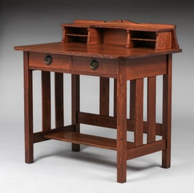 Stickley Brothers Two-Drawer Postcard Desk c1905