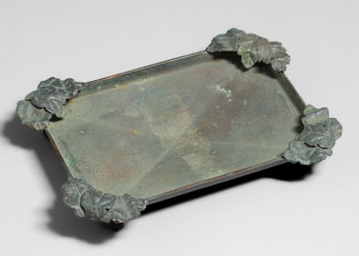 Jauchens Olde Copper Shop - San Francisco Hammered Copper Oak Leaf Tray c1915