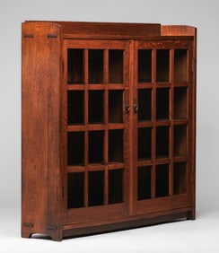 Gustav Stickley 60"w Two-Door Bookcase c1910