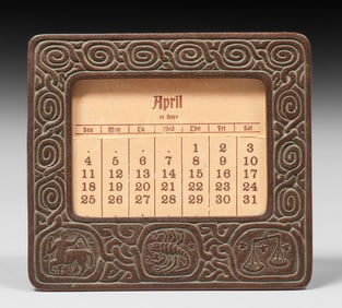 Tiffany Studios Bronze Zodiac Calendar Frame c1910
