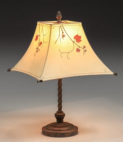 Contemporary Arts & Crafts Stenciled Lamp c2000