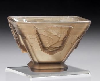 Muller Freres French Art Deco Glass Bowl c1920s