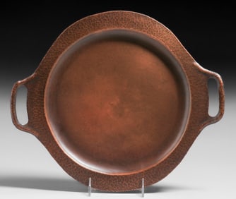 Benedict Studios Hammered Copper Two-Handled Tray c1910s