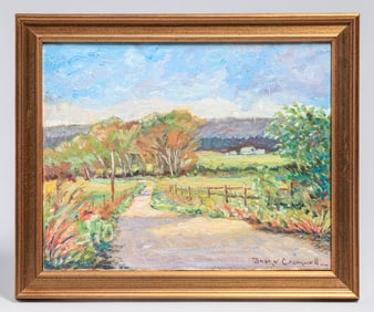 Joane Cromwell (1895-1969) California Painting Treelined Path c1920s