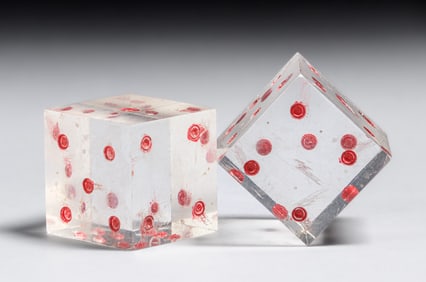 Pair of Vintage Large Lucite Dice c1920s