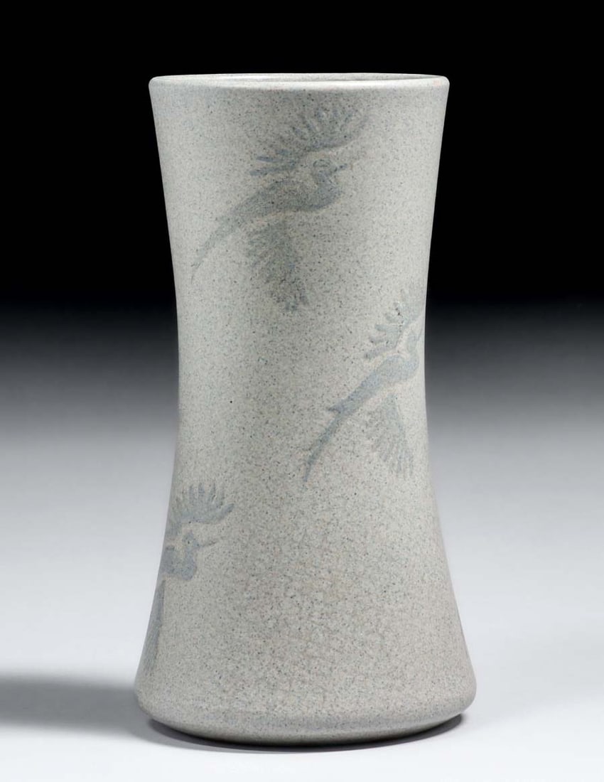 Early Marblehead Pottery Flying Crane Vase c1904-1908 (1 of 4)