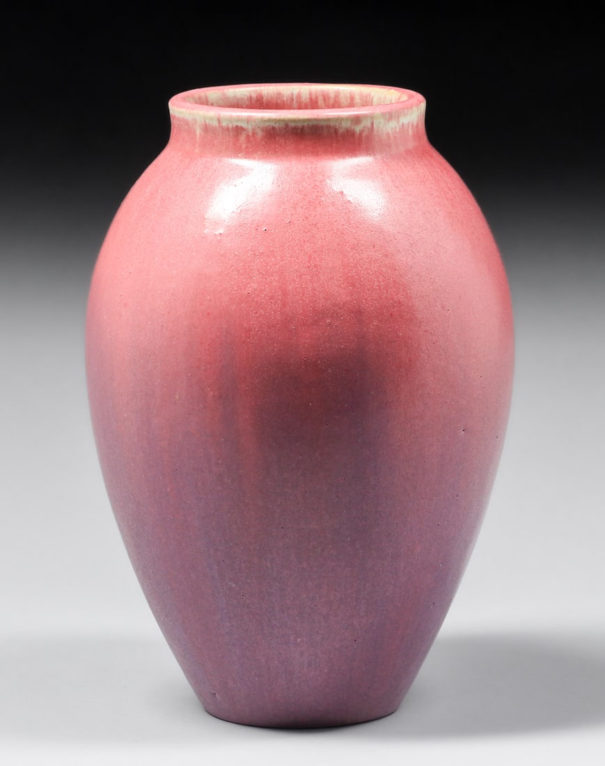 Fulper Pottery Matte Pink & Purple Vase c1910s (1 of 4)