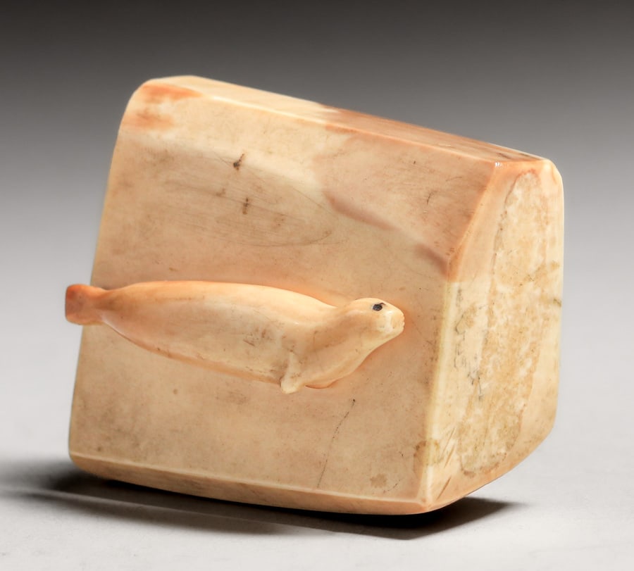 Handmade Alaskan Eskimo Hand-Carved Fossilzed Seal (1 of 6)