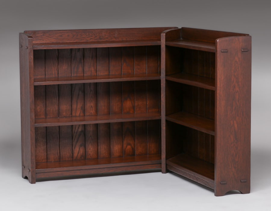 Rare Gustav Stickley Custom Made Corner Bookshelf c1904 (1 of 4)