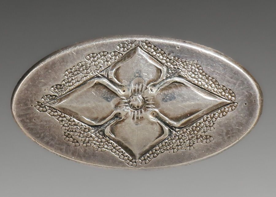 Roycroft Hammered Sterling Silver Oval Brooch c1915 (1 of 5)