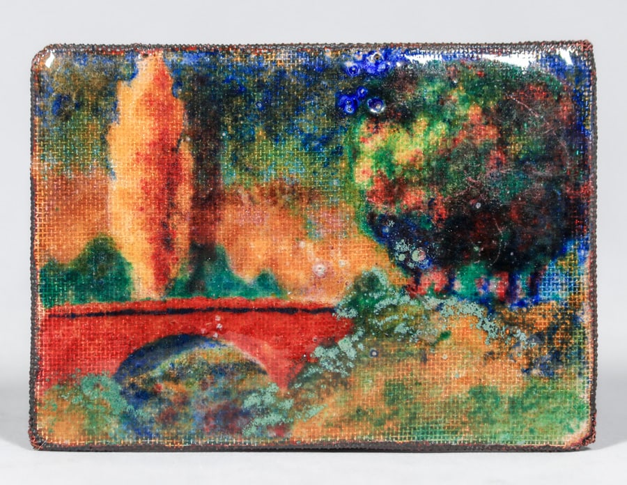 Small Arts & Crafts Period Enamel Plaque c1910 (1 of 2)