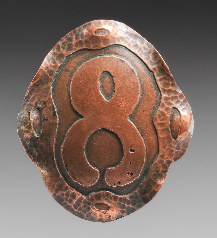Marshall Field & Co - Chicago Hammered Copper Brooch c1910 (1 of 5)