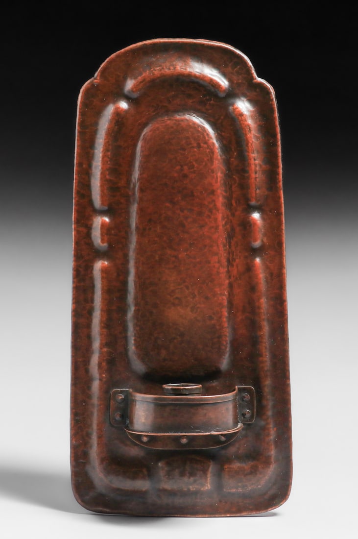 Stickley Brothers Hammered Copper Candle Sconce c1910 (1 of 4)