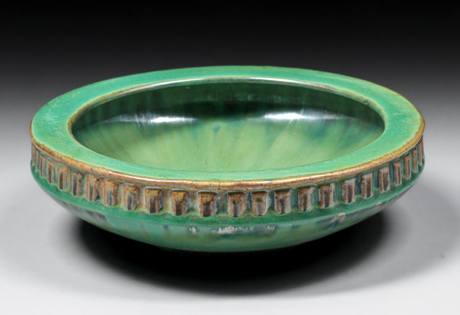 Fulper Pottery Lime Green Fruit Bowl c1910s (1 of 4)