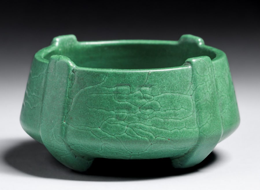 Weller Bedford Matte Green Small Jardiniere c1910 (1 of 4)