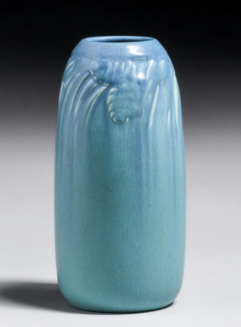 Rookwood Pottery #1889 Matte Blue Pinecone Vase 1921 (1 of 4)