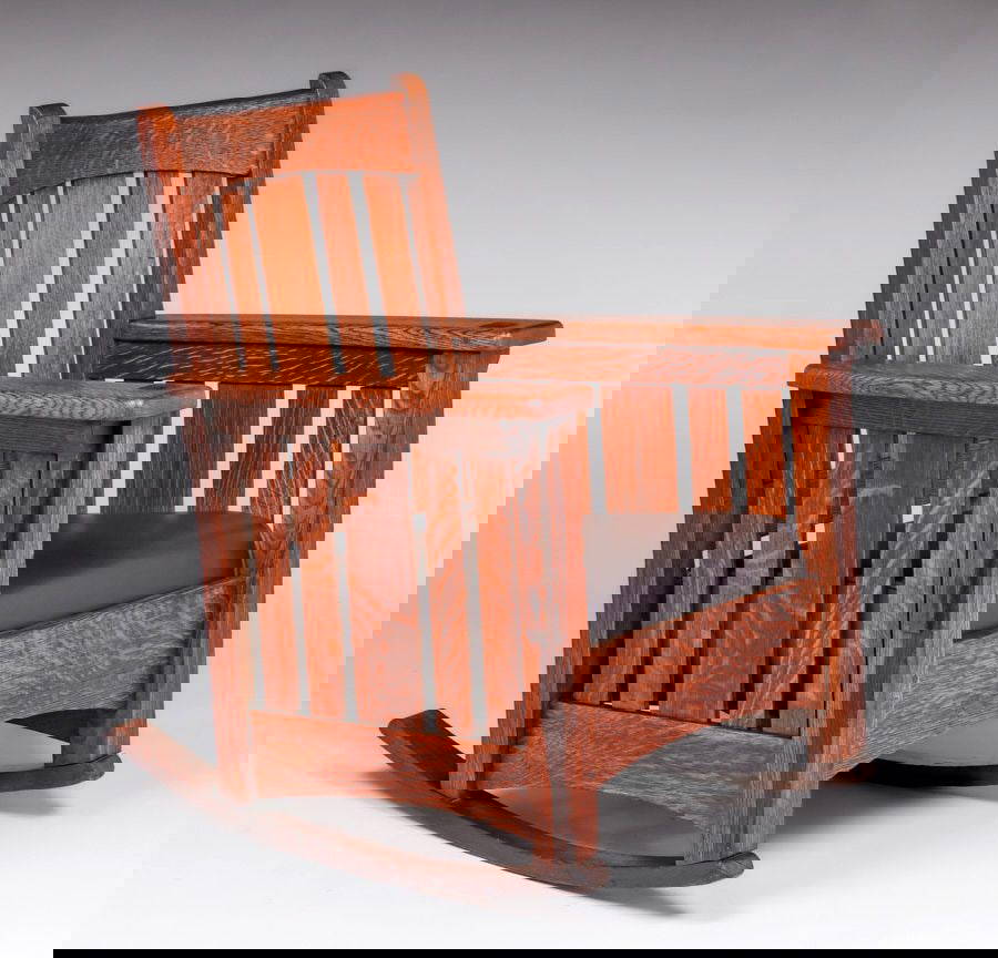 Limbert Slatted Rocker C1905 Auction