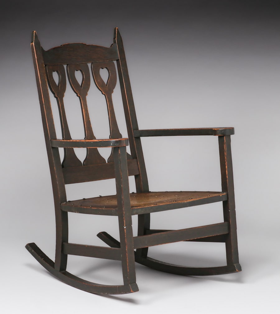 Early Stickley Brothers Heart Cutout Rocker c1902 (1 of 4)