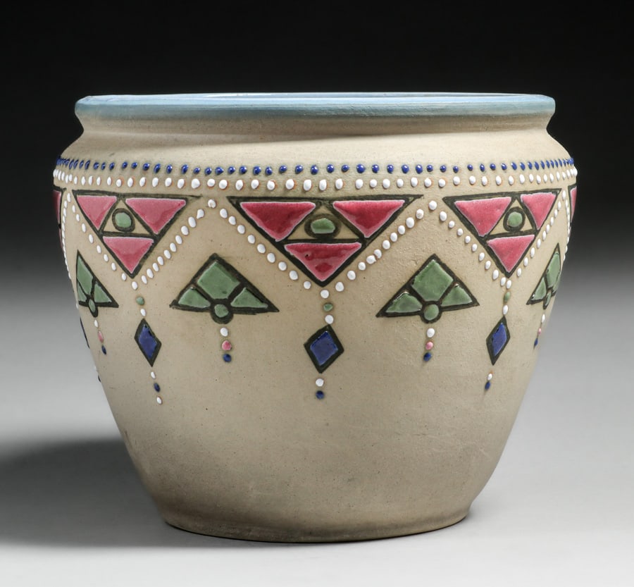 Brush McCoy Jewel Jardiniere c1920s (1 of 3)