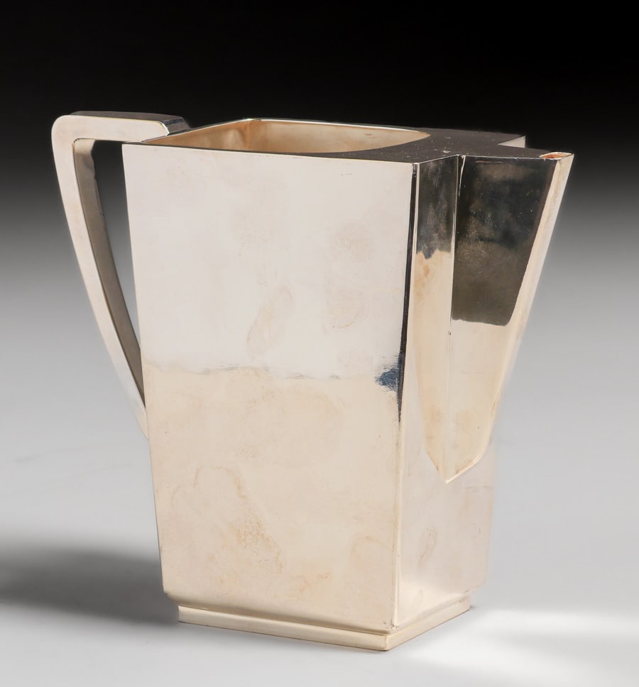 Dirk van Erp Mid-Century Hammered Copper Silver-Plated Pitcher c1950s (1 of 5)
