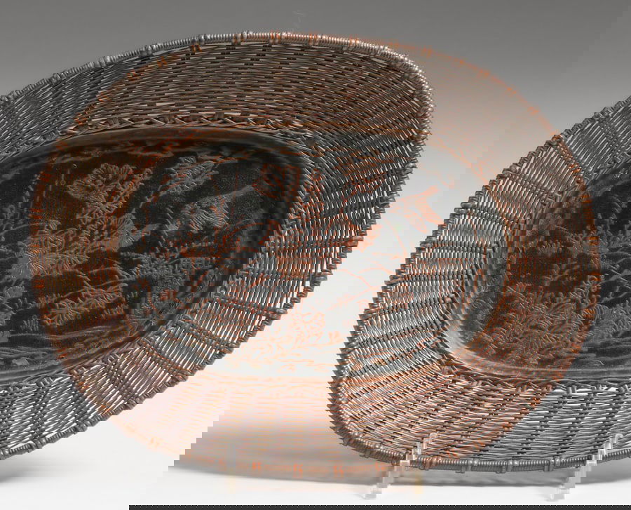 Japanese Meiji Period Bronze Tray with Woven Border c1910 (1 of 6)