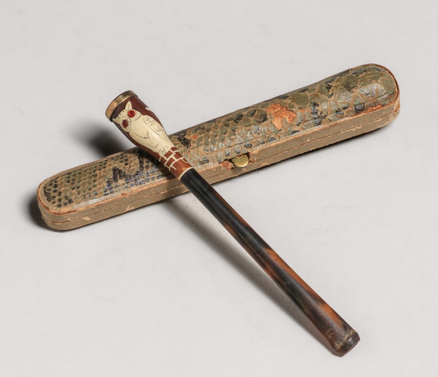 Antique Owl Motif Cigarette Holder c1900s (1 of 7)