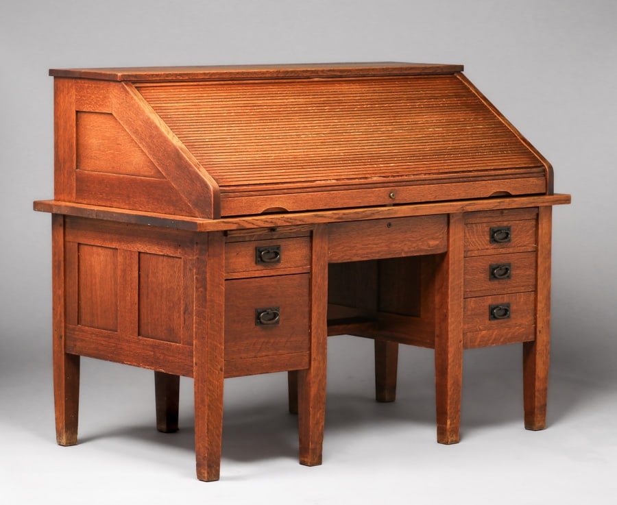 Gustav Stickley #713 Rolltop Desk c1904 (1 of 3)