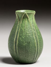 Grueby Pottery Matte Green Vase c1905
