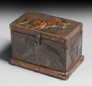 NW Coast Arts & Crafts Hammered Copper Box c1909