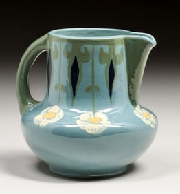 Weller Pottery Rhead Faience Floral Pitcher c1904