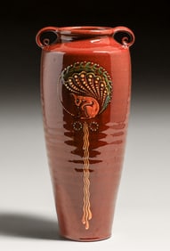 William Baron Barnstaple Devon Art Pottery Two-Handled Art Nouveau Vase 1911