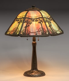 Handel Pine Tree Overlay Lamp c1910