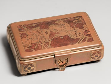 Erhard & Sohne - German Arts & Crafts Secessionist Mahogany & Brass Box c1905