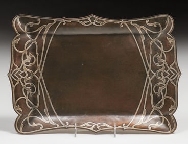Early Heintz Sterling on Bronze Tray c1910