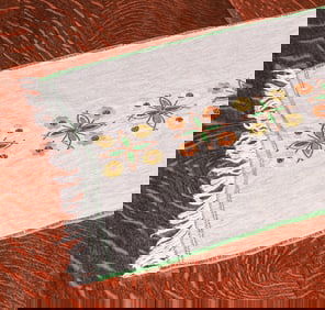 Arts & Crafts Period Hand-Embroidered Table Runner c1910