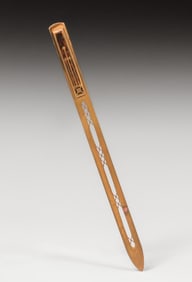 Erhard & Sohne - German Art Nouveau Secessionist Mahogany & Brass Letter Opener c1905