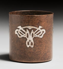 Early Heintz Sterling on Bronze Vase c1910