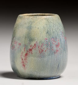 Fulper Pottery Speckled Wisteria Grayish Blue Glaze Vase c1917-1920