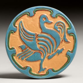 California Faience Matte Glazed Goose Tile c1915-1920