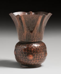 Craftsman Studios - Laguna Beach, CA Hammered Copper Flared Vase c1930